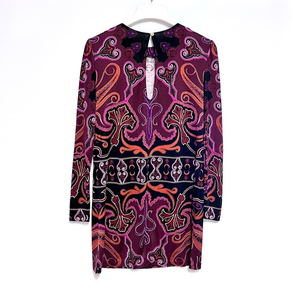 Rachel Zoe x Revolve Silk Magnum Shift Dress in Bordeaux Print Size 6 Keyhole - Picture 3 of 12